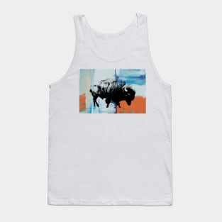 American Bison Stamp Art Painting Desert Tank Top